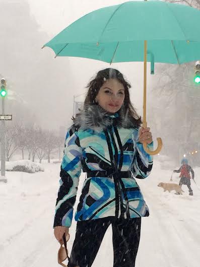 Jean Shafiroff Braves The Blizzard of 2016 Wearing a Jacket by Pucci