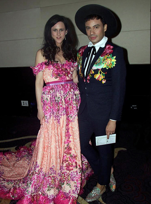 Tanya Wallace in a de Souza gown and Victor de Souza