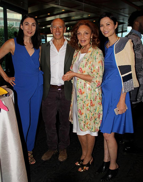 Artist Anh Duong, With CEO of Starwood Barry Sternlicht, designer Diane Von Furstenberg, and businesswoman Wendi Deng Murdoch